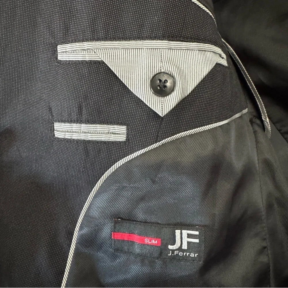 J. Ferrar Black Slim Fit Suit Jacket Blazer – 44R